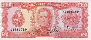 Uruguay 100 pesos 1967. UNC