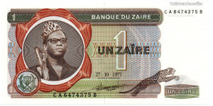 Zaire 1 Zaire Bankjegy 1977 P18b
