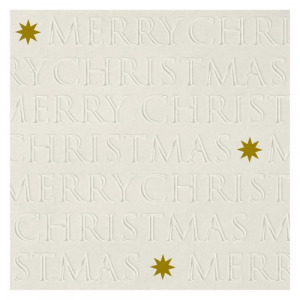 Christmas letters off white papírszalvéta 33x33cm, 20 db-os