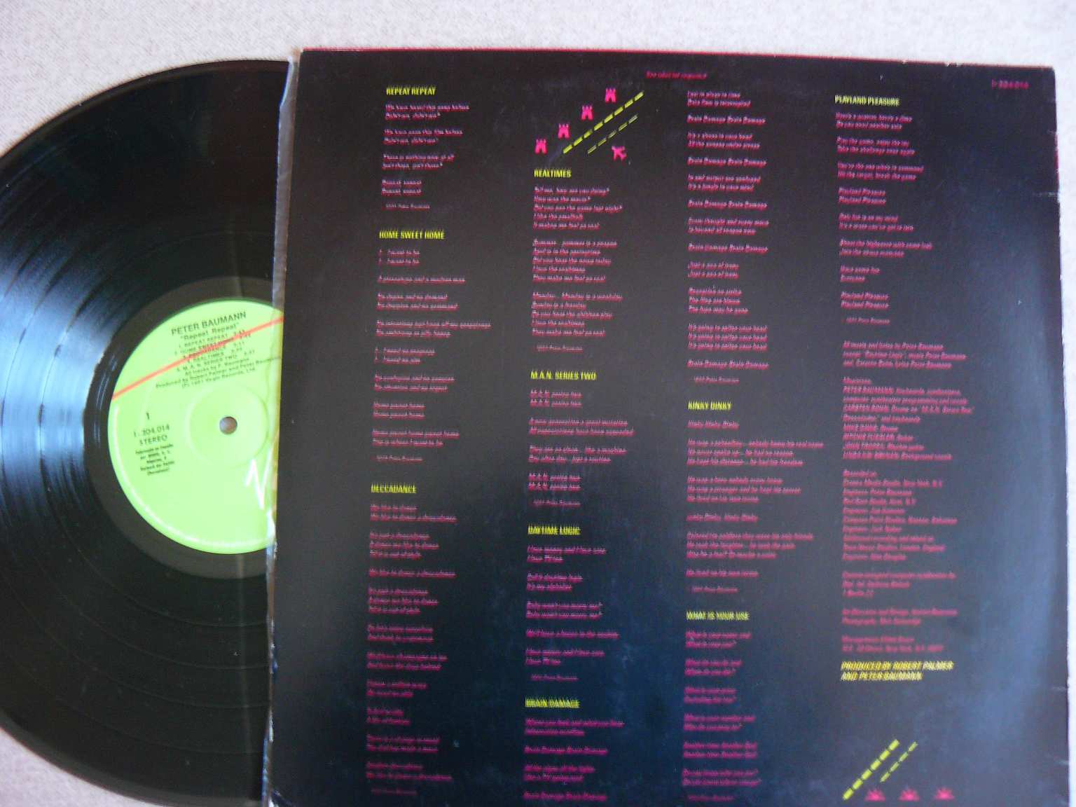 PETER BAUMANN - REPEAT REPEAT  LP 1981