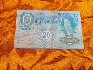 1913 -as Ropogós 20 Korona II. kiadású vízjeles bankó Osztrák felülbélyegzéssel !!!! (L1182)