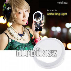 UNIVERZÁLIS telefonra illeszthető LED selfie / szelfi körfény gyűrű - állítható fényerő, 3  2x AA...