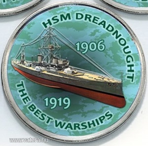 Zimbabwe 1 shilling 2017 UNC I. Világháború Brit HMS Dreadnought Csatahajó Hajó 1906-1919