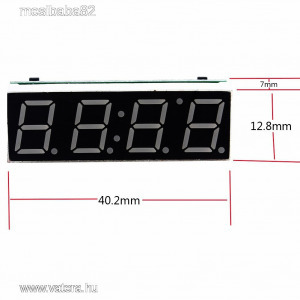 Digitális óra panel Zöld Led kijelzővel, 3 funkciós, 12V, RX8025T