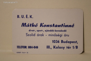 1983 - Máthé Konstantinné ajándék-kereskedő - Budapest .
