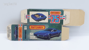 Matchbox Superfast. Pontiac Firebird SE.  Eredeti üres doboz. Laprahajtva.