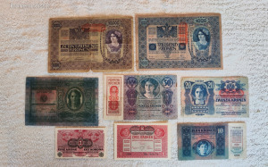 OMM Korona sor (1902-1918) – 1, 2, 10, 20, 50, 100, 1000, 10000 (EF-G) | 8 db bankjegy