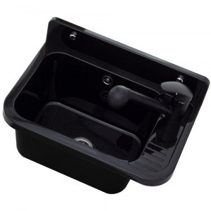 LAVRE falikút - háztartási mosogató + kihúzható zuhanyfejes Shower csaptelep + szifon (fekete)