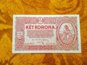 1920 -as 2 Korona bankó ab sorszámmal csillagos !!  (L2782)