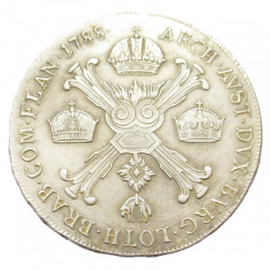 Ausztria, II. József 1/2 koronatallér 1788 A EF+, 14.72g873