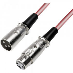 Mikrofonkábel Piros XLR anya/XLR apa