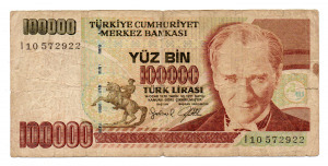 Törökország 100000 Lira Bankjegy 1997 P206
