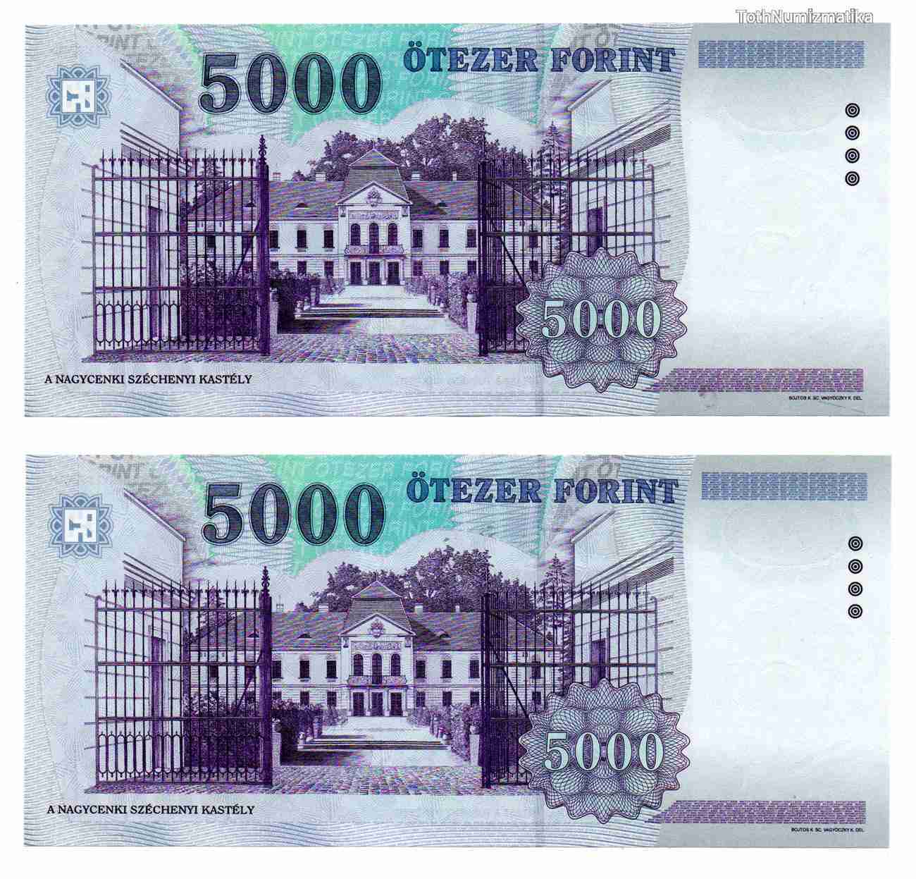 5000 Forint Bankjegy 2006 BB UNC sorszámkövető pár 