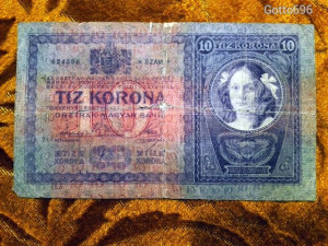 1904 -es 10 korona -s bankó bélyeggel és felülbélyegzésekkel RITKA!!!! (L0159)
