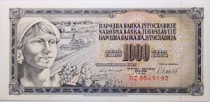 Jugoszlávia 1000 dínár 1981 UNC - Vatera.hu Kép