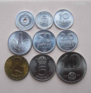 Magyarország 2 Fillér - 10 Forint TELJES SOR 1971 UNC / Részlethiányos 10 forintossal / Ritka R!