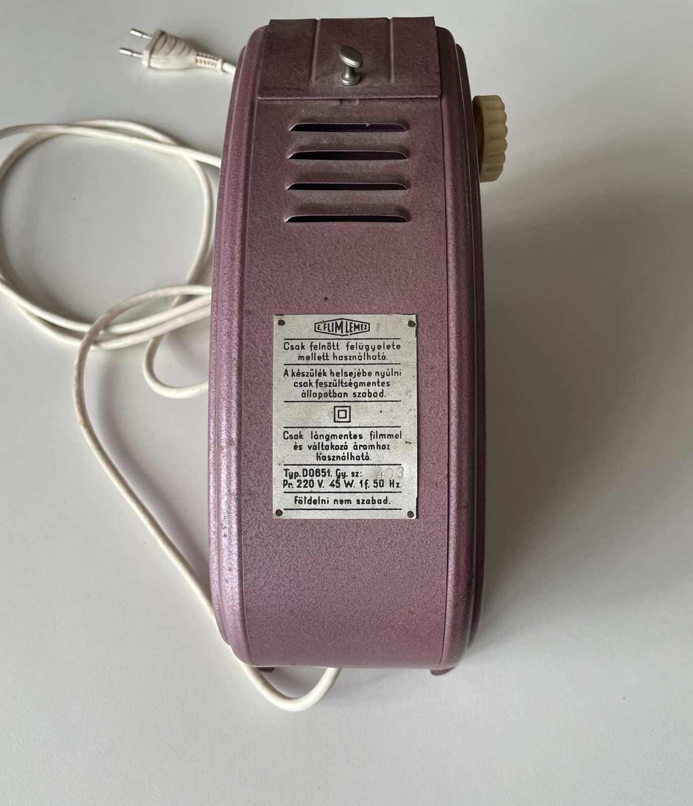 Retro magyar diavevtítő - LILA  -  / E. FLIM LEMEZ /  -- 1 Ft-ról!