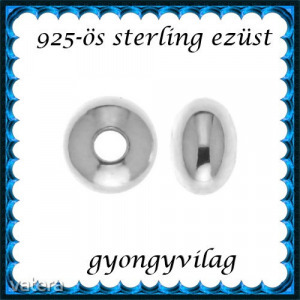 925-ös sterling ezüst ékszerkellék: köztes/gyöngy/díszitőelem EKÖ 09-4  2db/csomag