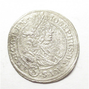 Ausztria, I. József 3 krajcár 1708 FN - Breslau VF+, 1.50g