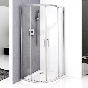 Diplon 90x90 cm Gazdaságos íves két tolóajtós zuhanykabin, 5 mm edzett áttetsző üveggel, 190 cm m...