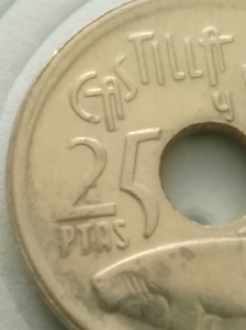 1995 Verdehibás hibás félrevert peremes emlék 25 peseta