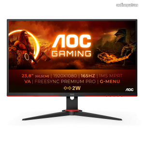 AOC Gaming 165Hz VA monitor 23.8 24G2SAE/BK, 1920x1080, 16:9, 350cd/m2, 1ms, 2xHDMI/DisplayPort,...