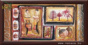 Ingyen posta, kész kép fakeretben, Afrika kép, poszter keretezve 25x50 cm