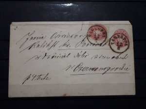 1863/64. 5 kr Díjjegyes boríték 5kr kiegészítéssel,TARNOPOL  650€