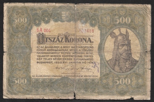 500 korona 1920 VG-  ! 1 ft-ról