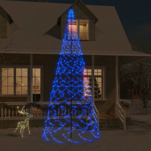karácsonyfa zászlórúdon 1400 kék LED-del 500 cm