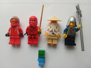 LEGO ember figurák. Gyűjthető. 5 darab. Minecraft, Ninjago, Lovag, Versenyző.
