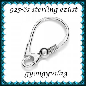925-ös sterling ezüst ékszerkellék: fülbevaló kapocs, biztonsági-francia kapcsos EFK K 31e