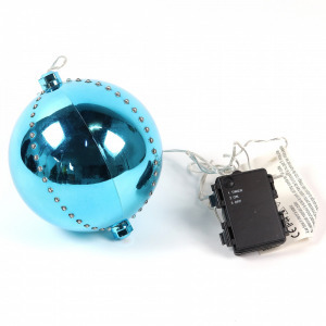 Díszgömb 76 kék LED, 15 cm, elemes, beltéri / kültéri
