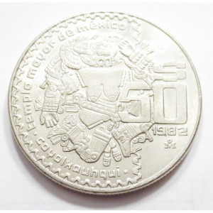 Mexikó, 50 pesos 1982 -Mezoamerikai kultúrák - Kojolsauki aUNC+