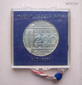 Magyarország 200 Forint 1977 UNC / Nagy ezüst / Bankos csomagolásban / MNM / Így ritkább R!