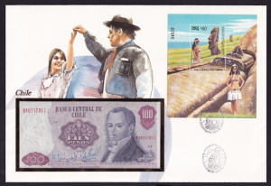 Chile 100 Pesos 1983 Unc (borítékos bankjegy)
