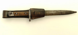 RITKA BUDAPEST 1917 átvevő FGGY M95 Mannlicher bajonett festett tok puska honvéd monarchiás K.u.K.
