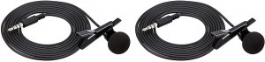 Amazon Basics Lavalier mikrofon - Omnidirekcionális mikrofon - Fekete, 2 darabos HIÁNYOS!