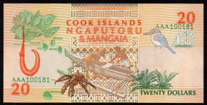 Cook-szigetek 20 dollár UNC 1992