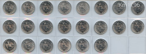 10 fillér 1968-1989 teljes sor - 22 db - rolniból vagy forg. sorból bontott, extra UNC érmék!