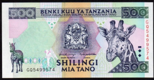 Tanzánia 500 shilingi UNC 1997