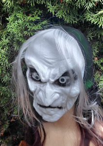Halloween zombi hajas gumi maszk álarc farsangi jelmez kiegészítő