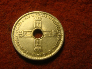 Norvégia nikkel 1 korona 1950    35/88