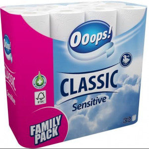 Ooops! toalettpapír 3 rétegű, 32 tekercses sensitive (KTC30321136) (KTC30321136)