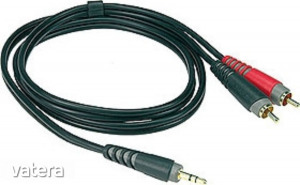 Klotz - Y kábel, JACK-RCA 6 m Klotz aranyozott 3,5 JACK3 - 2xRCA csatlakozók PCU201-Z fekete kábel
