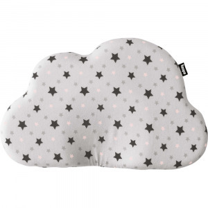 Zopa párna babáknak - laposfejűség elleni memóriahabos ergonomikus Felhő alakú Pink stars