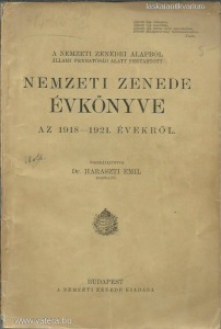 Nemzeti Zenede Évkönyve az 1918-1921. évekről