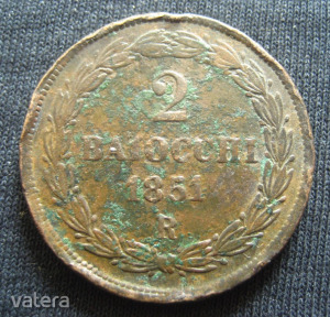 VATIKÁN PÁPAI ÁLLAMOK  2 BAIOCCHI 1851 R (ROMA)