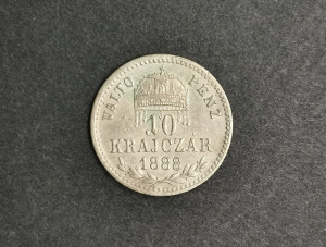 Ferencz József ezüst 10 Krajcár 1888 KB - VF