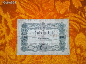 1848 -as Kossuth 100 Forint Szabadságharcos bankó Ritka !!!! (L2932) Kép